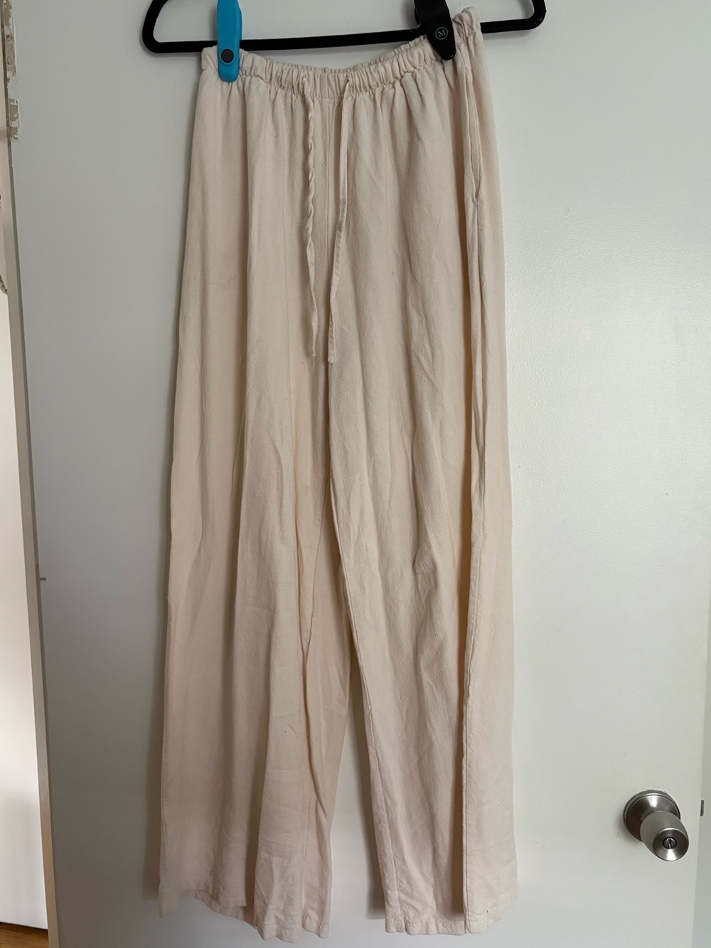 Women’s Casual Wide-Leg Drawstring Pants - Cream